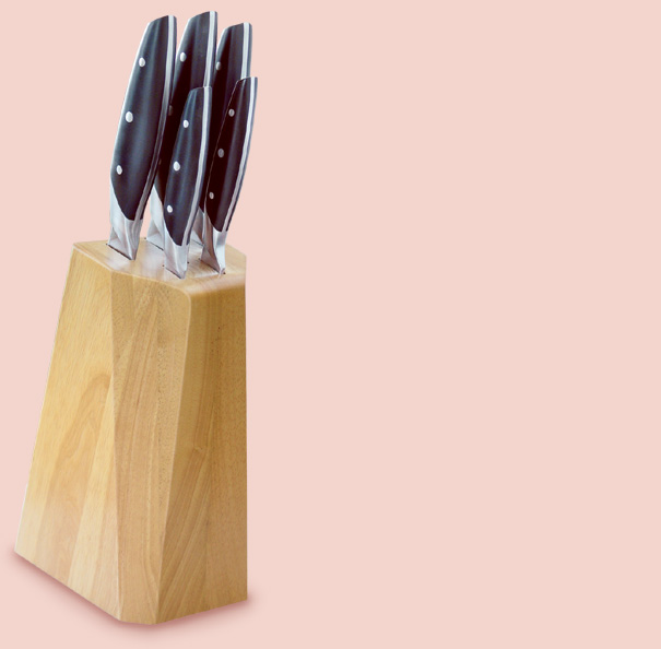 Professional 5 piece knife block